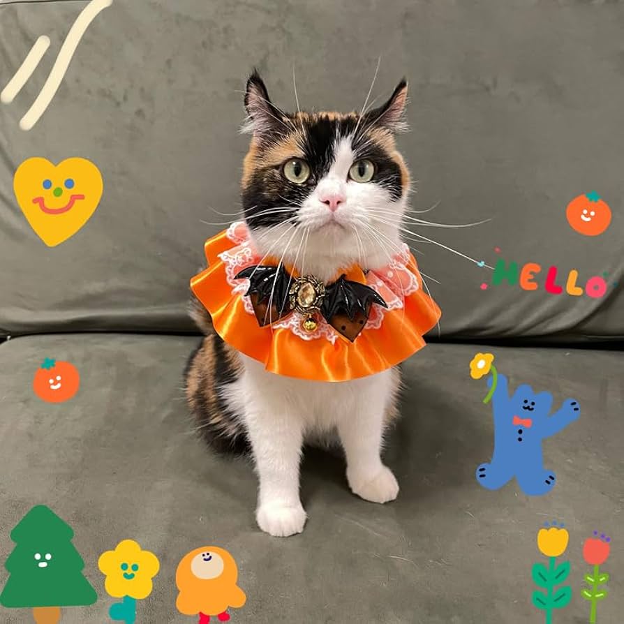 幅広シュシュ、ハロウィン(シルバー)わんちゃん猫ちゃん用 幅広シュシュ、ハロウィン(シルバー)わんちゃん猫ちゃん用